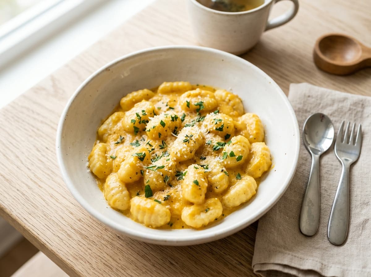 Milde Gnocchi in cremiger Kürbissauce für die Schwangerschaft