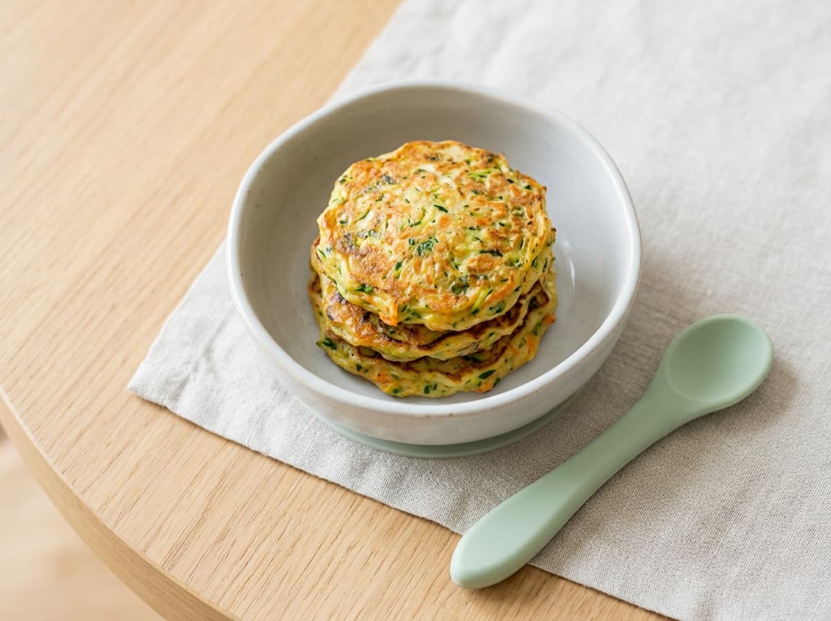 Mini-Zucchini-Pancakes ohne Salz für kleine Entdecker
