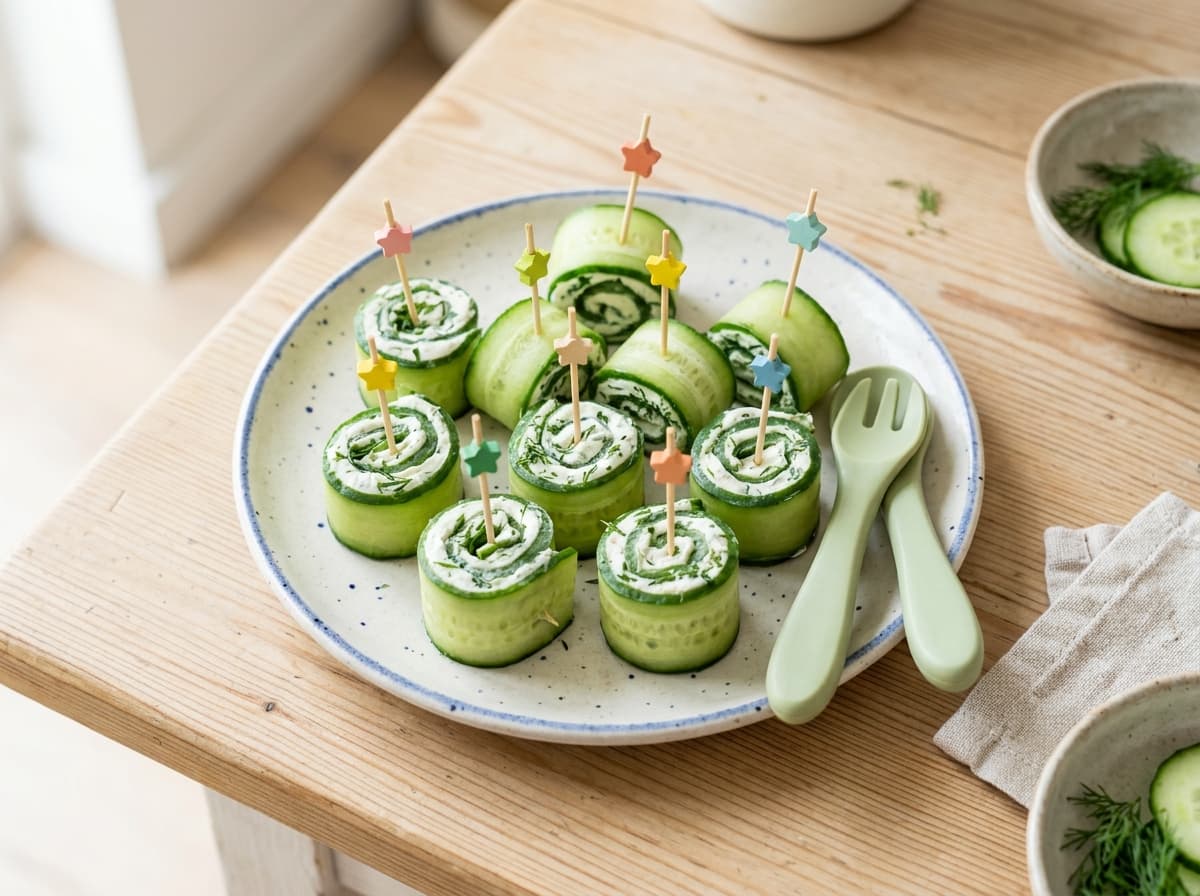 Erfrischende Gurken-Frischkäse-Happen für Kleinkinder
