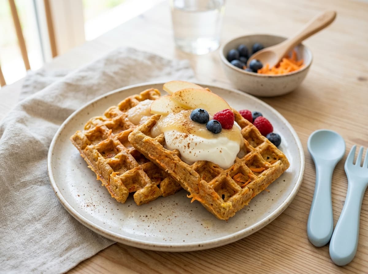 Saftige Apfel-Möhren-Waffeln ohne Zuckerzusatz