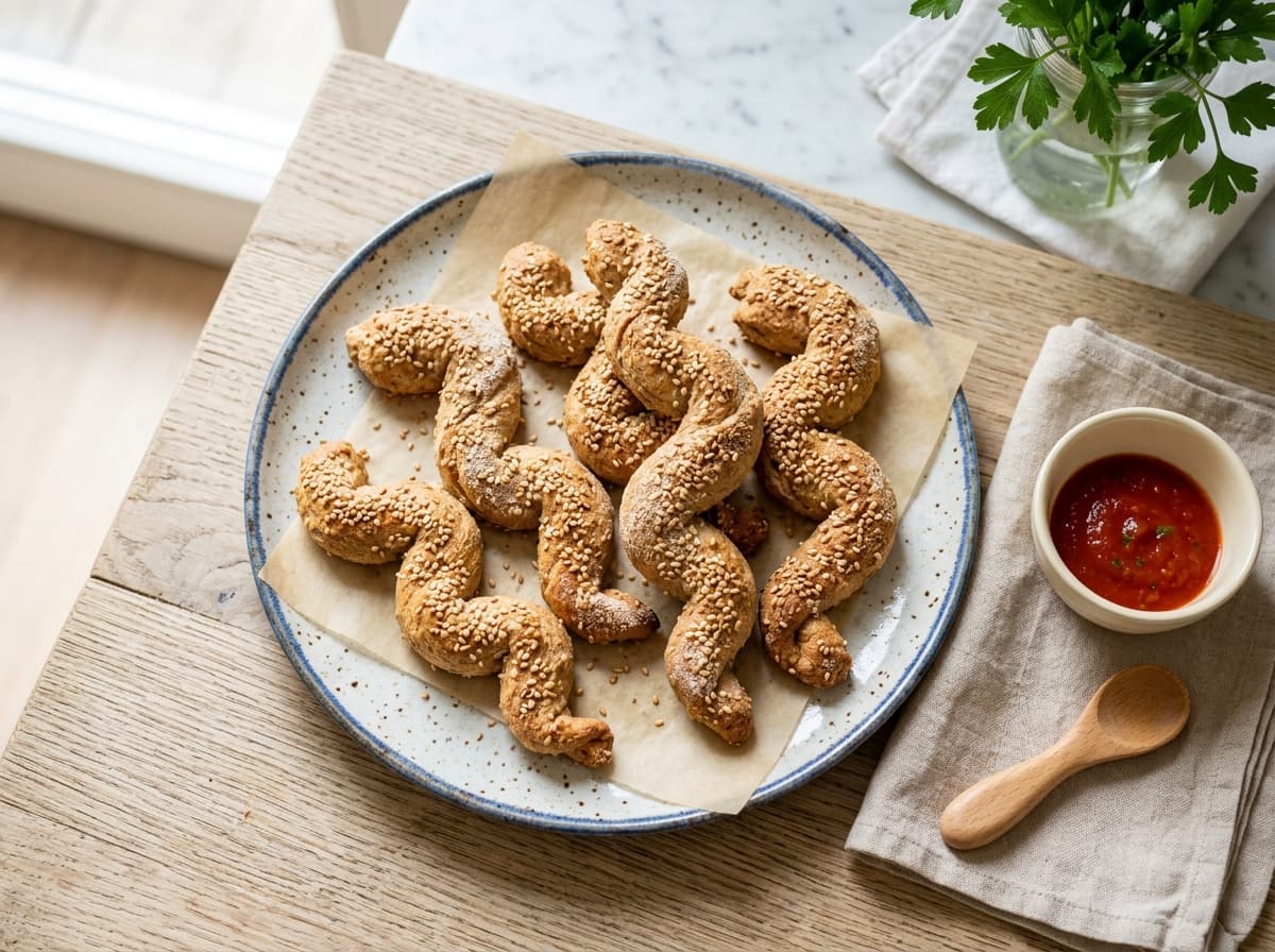 Knusprige Dinkel-Sesam-Schlangen: Backspaß für Kinder