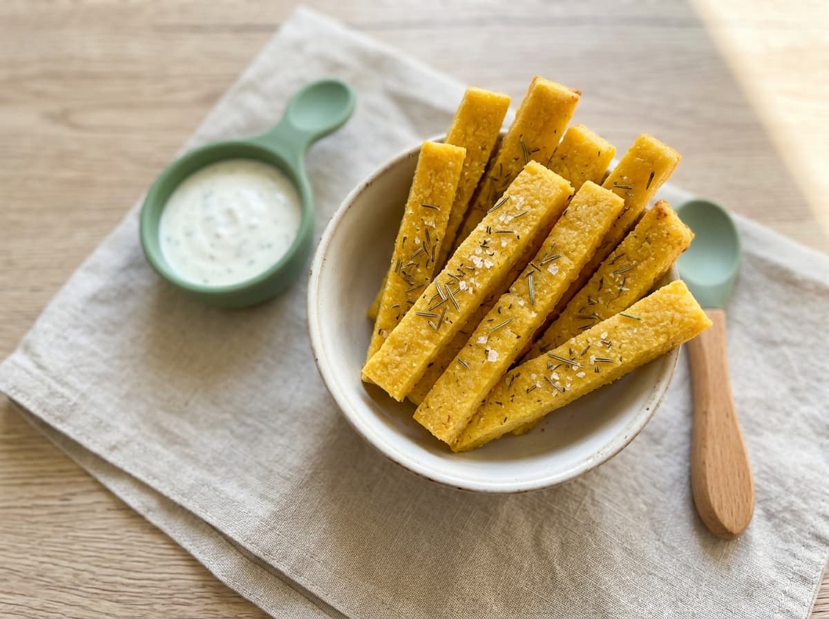 Goldgelbe Polenta-Grissini zum Knabbern