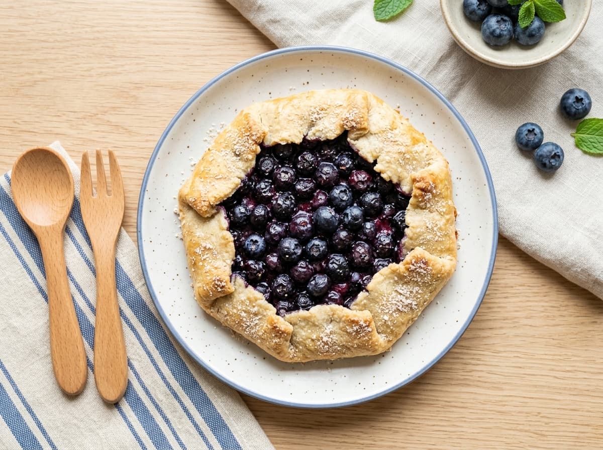 Rustikale Blaubeer-Galette zum Selberfalten für Kleinkinder