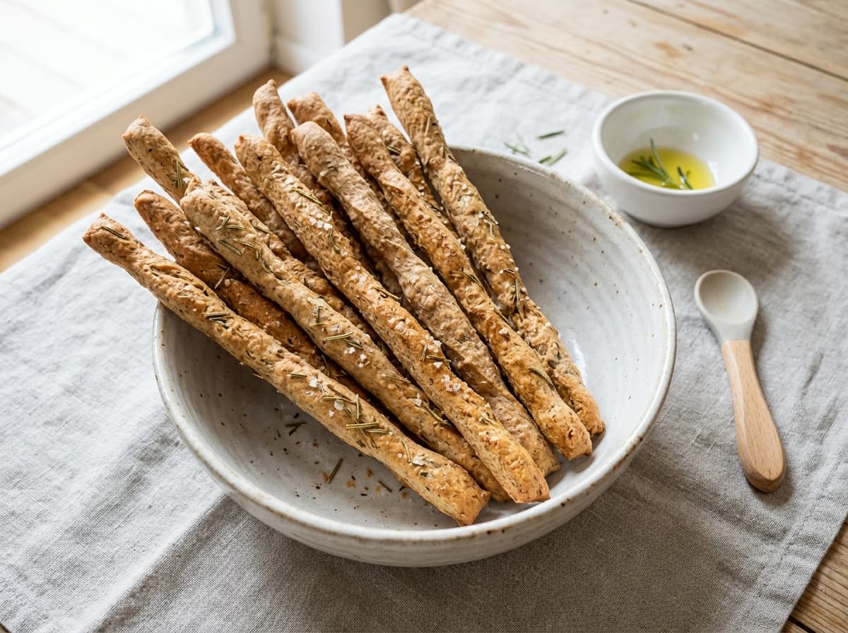 Knusprige Dinkel-Grissini mit Rosmarin backen