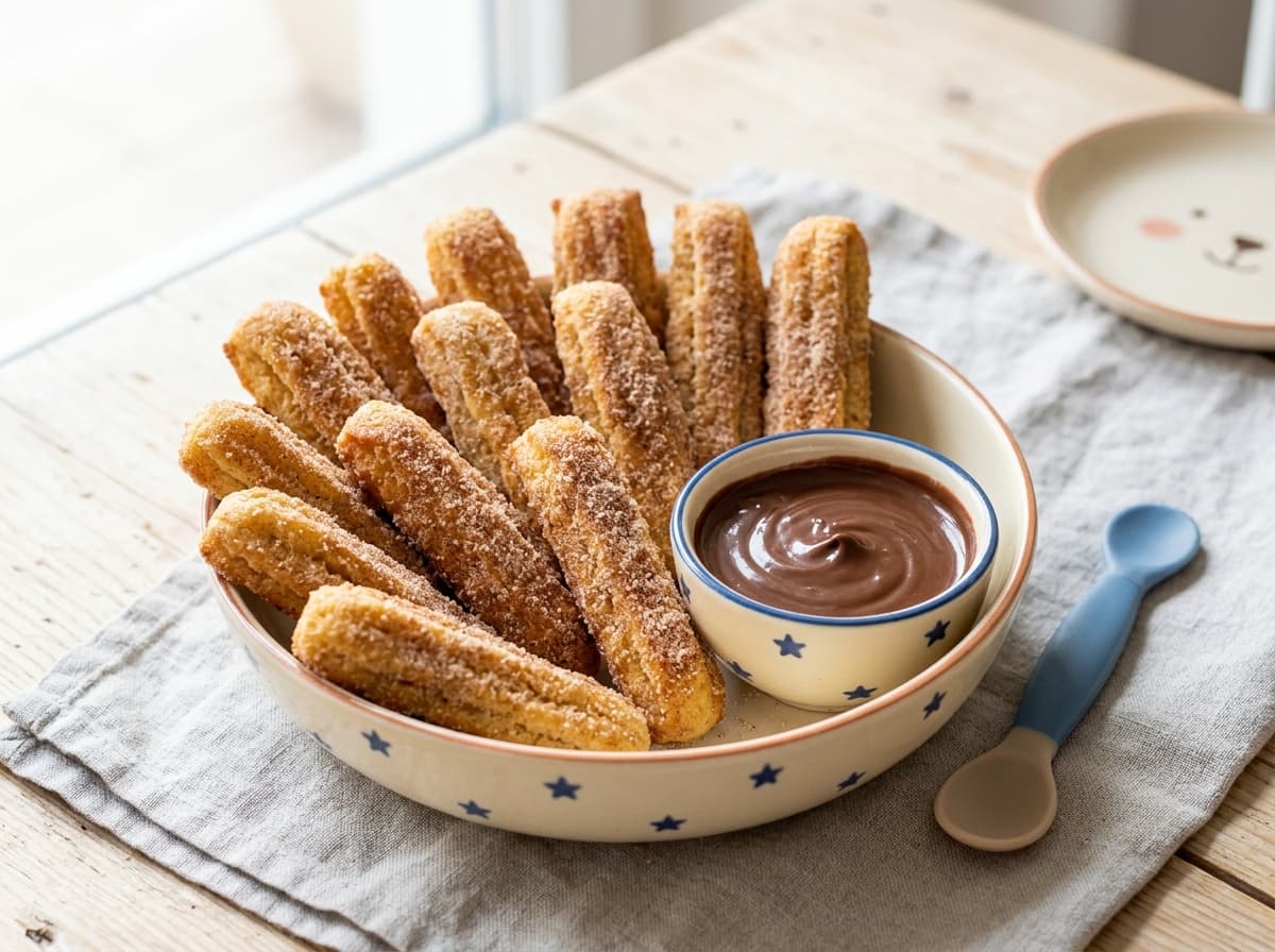 Ofengebackene Churros mit Schokodip für Kinder
