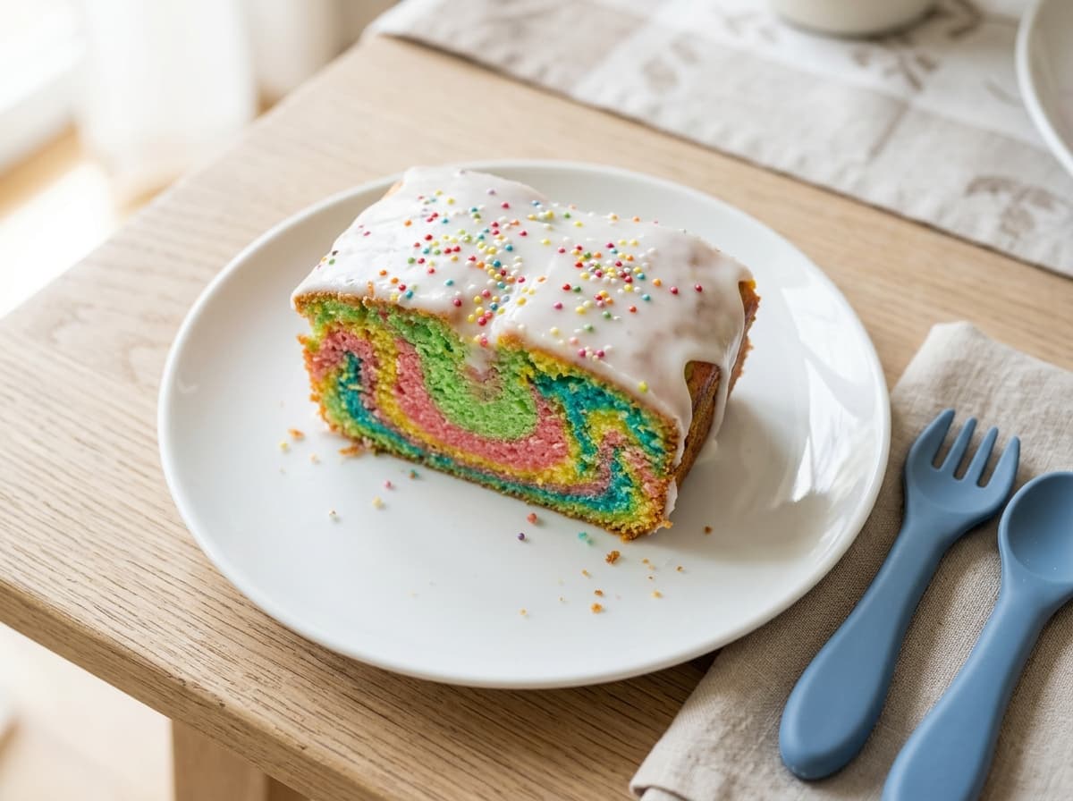 Bunter Papageienkuchen vom Blech mit Zitronenguss