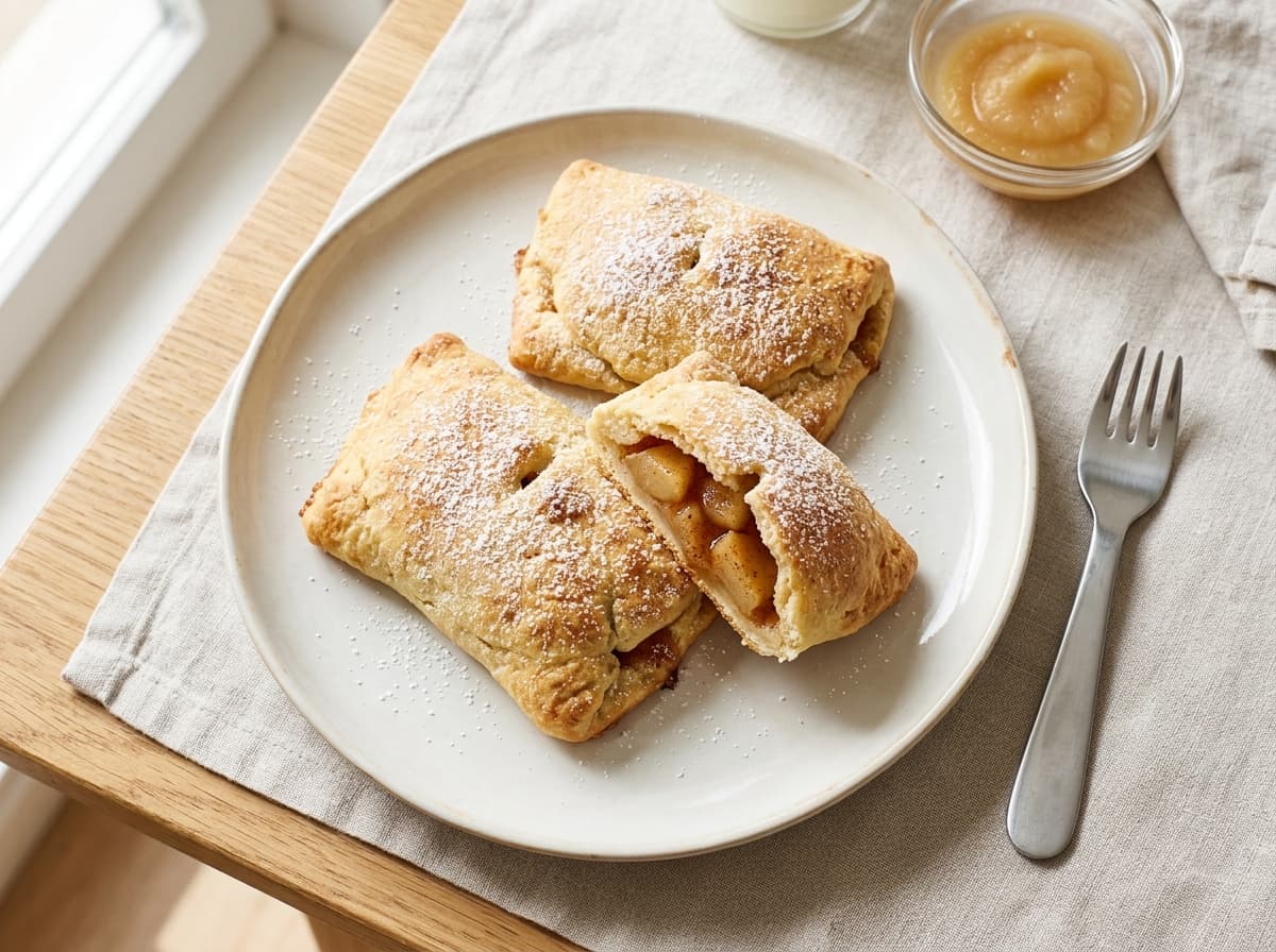 Süße Apfeltaschen aus schnellem Quarkteig für Kinder