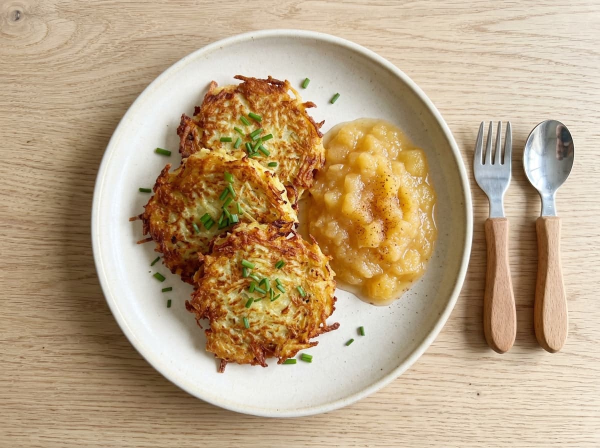 Knusprige Kartoffelpuffer mit hausgemachtem Apfelmus