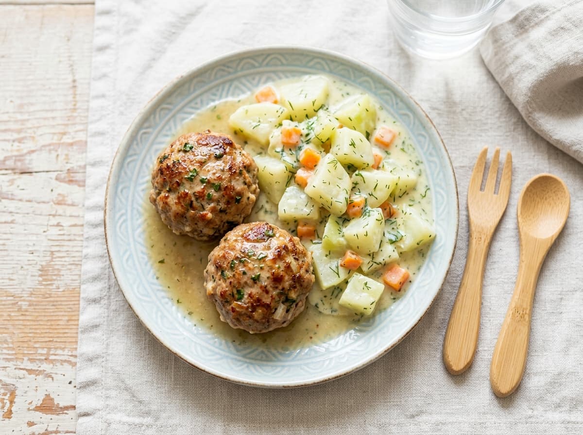 Saftige Mini-Hackbraten mit cremigem Kohlrabi-Gemüse