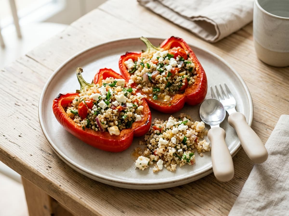 Gefüllte Paprika mit Quinoa und pasteurisiertem Feta