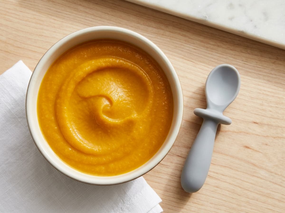 Durchgegartes Seelachsfilet auf cremigem Kürbis-Kartoffel-Püree