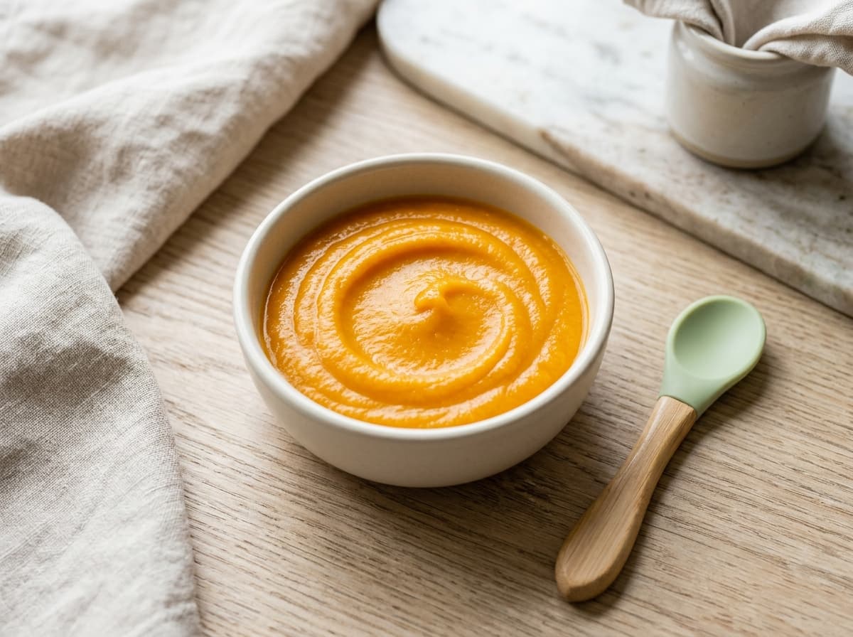 Warmer Dinkelbrei mit gedünsteten Apfelstücken für die Schwangerschaft