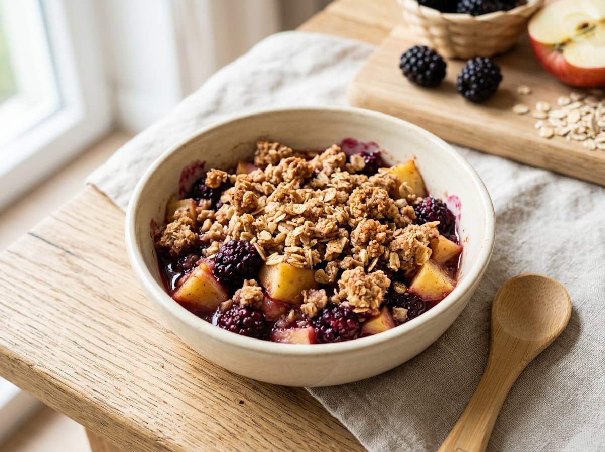 Fruchtiges Brombeer-Apfel-Crumble für Kleinkinder