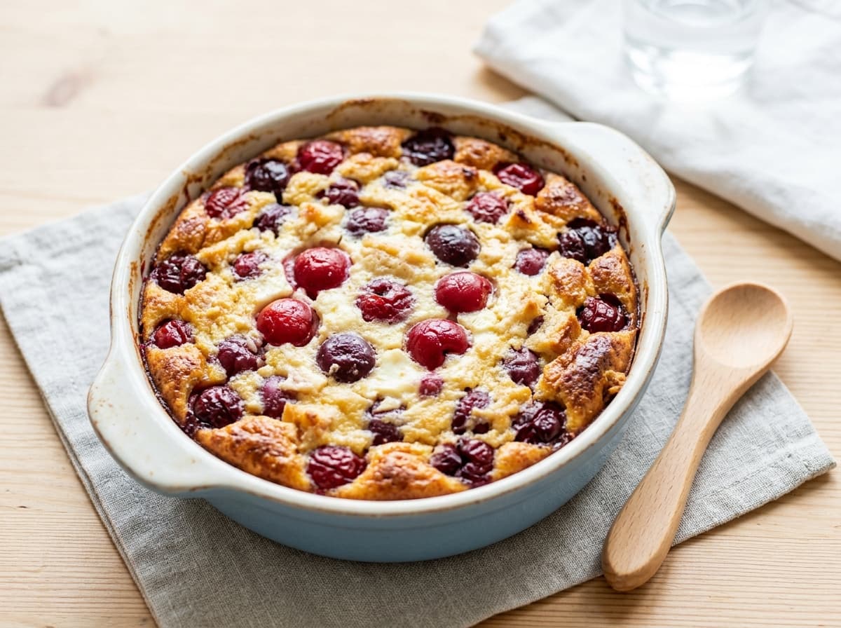Frischer Kirsch-Quark-Auflauf für Kleinkinder