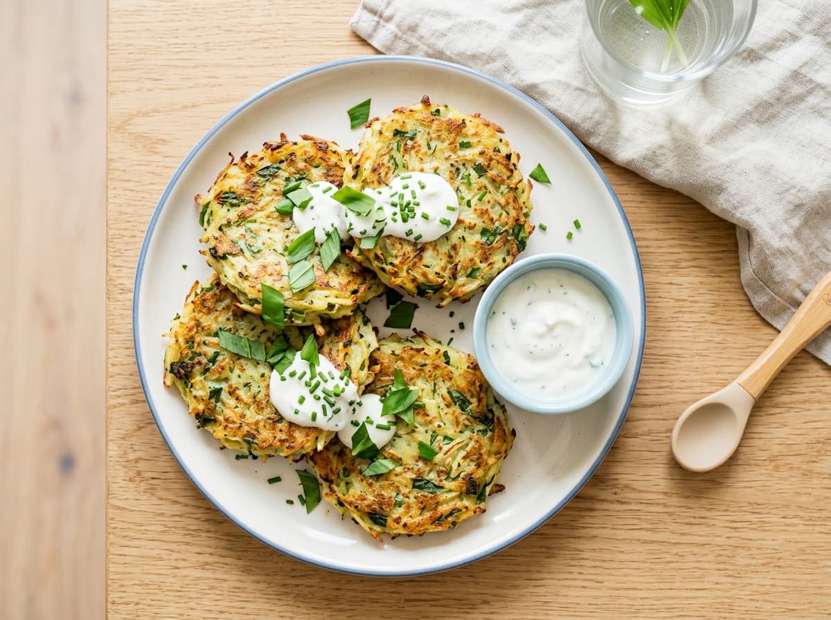 Frühlingshafte Bärlauch-Kartoffelpuffer aus dem Ofen