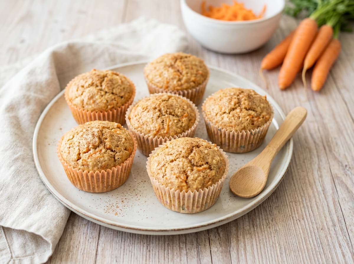 Saftige Oster-Möhren-Muffins mit gemahlenen Mandeln für Kleinkinder