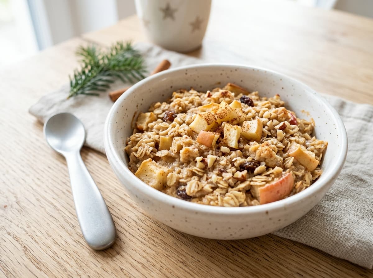 Weihnachtlicher Bratapfel-Hafer-Auflauf für Kleinkinder