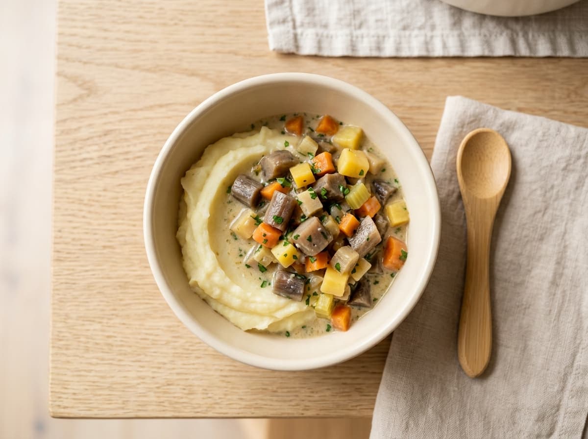 Winterliches Schwarzwurzel-Ragout mit Kartoffelstampf für Kleinkinder