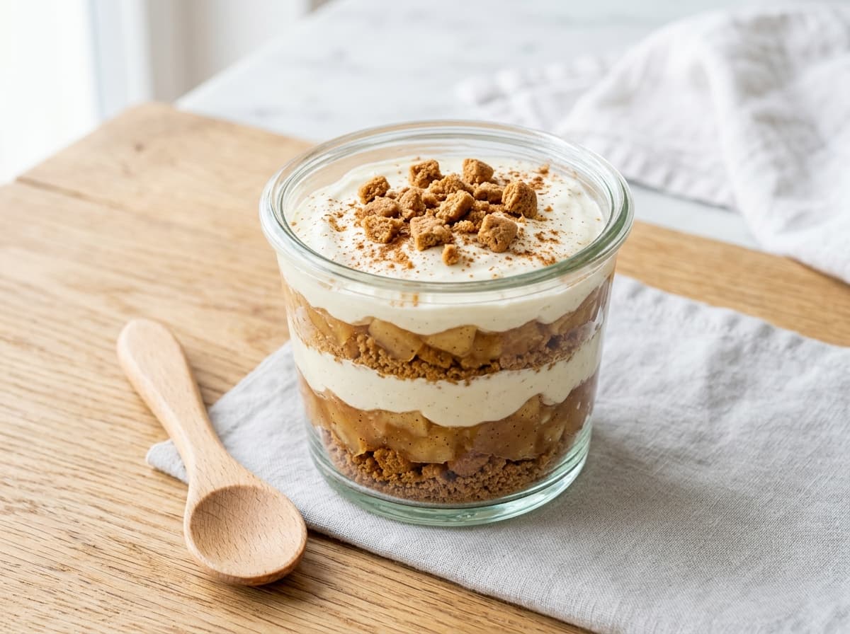 Winterliches Apfel-Spekulatius-Schichtdessert im Glas