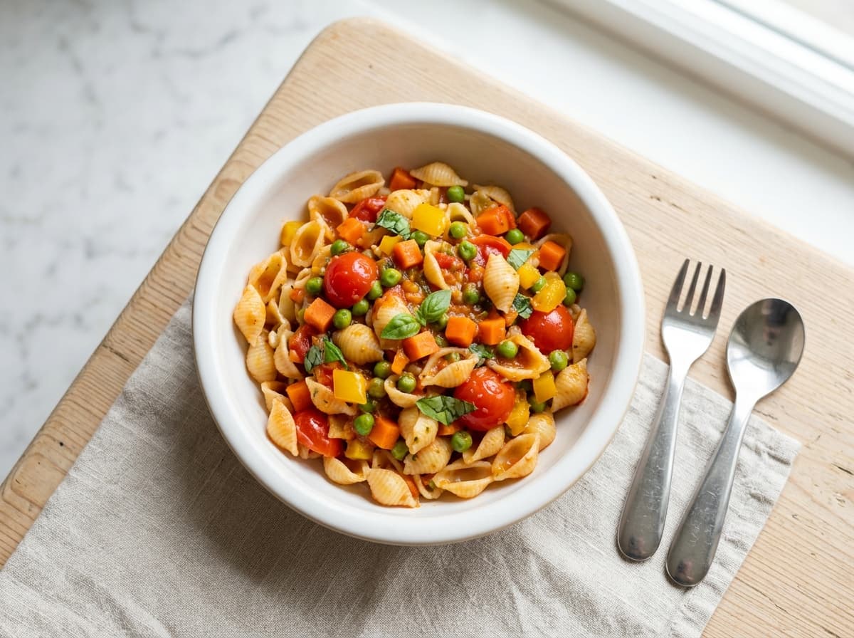 Frühlingshafter Bärlauch-Nudelsalat mit Cherrytomaten