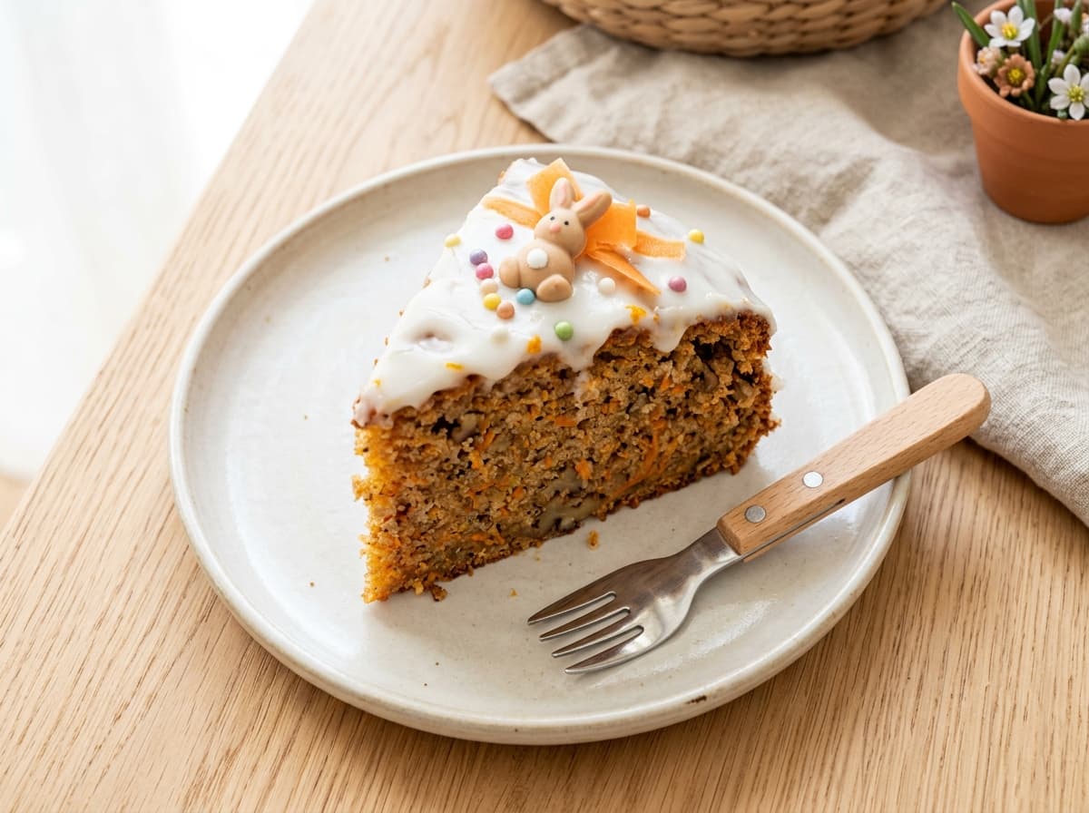 Saftiger Karottenkuchen mit Zitronenguss für Ostern