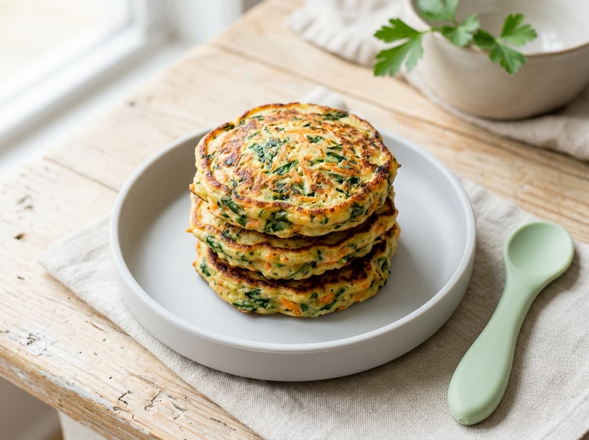 Zarte Dinkel-Pfannkuchenrollen mit Apfelmark für Babys