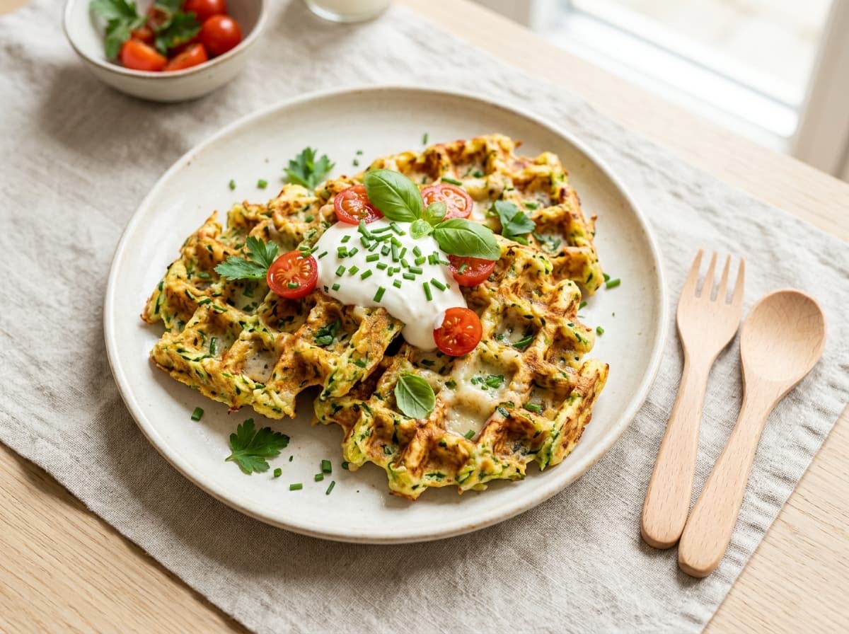 Herzhafte Zucchini-Käse-Waffeln für Kinder