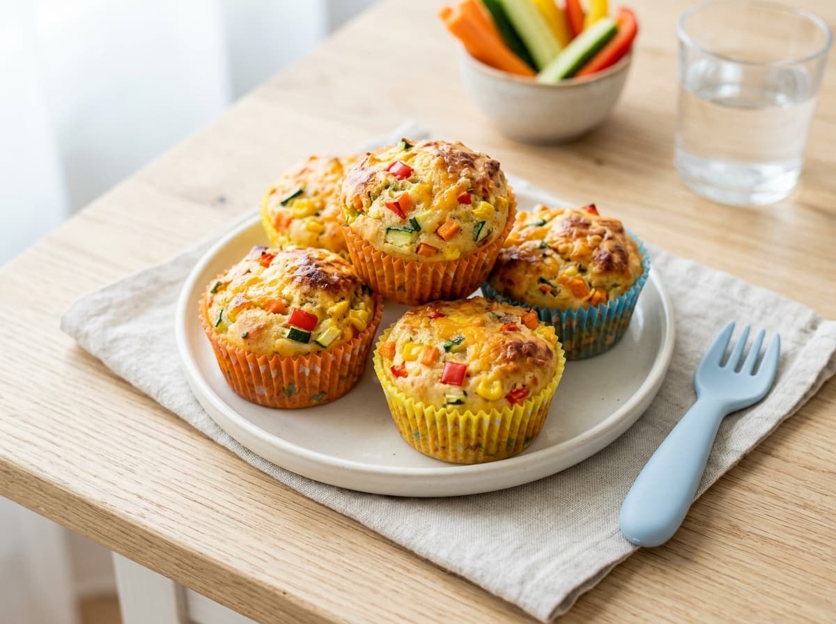 Bunte Gemüse-Käse-Muffins für Kinder