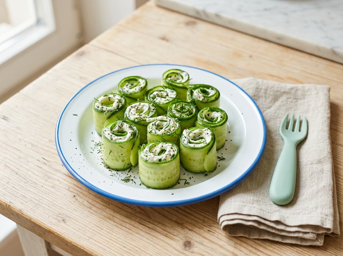 Erfrischende Gurken-Frischkäse-Röllchen für kleine Entdecker