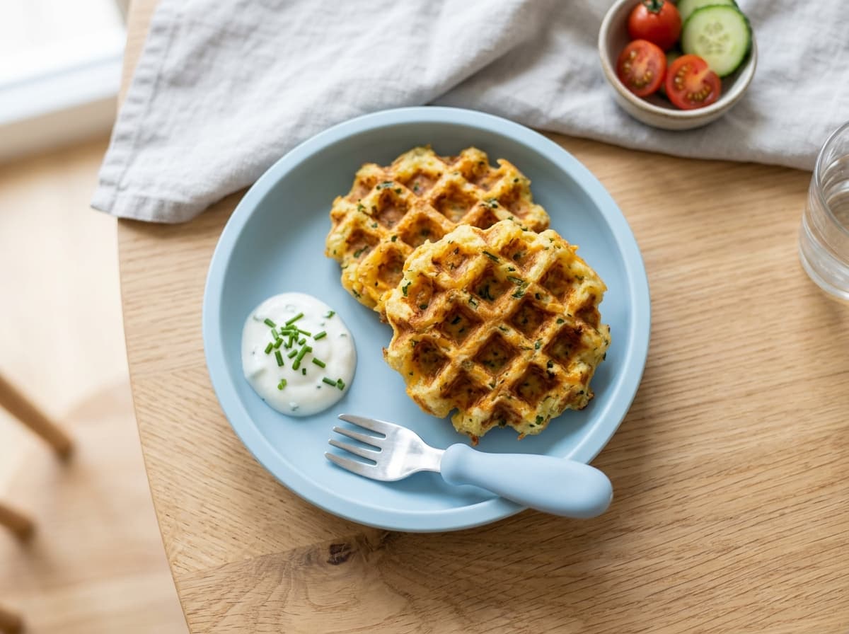 Herzhafte Kartoffel-Käse-Waffeln für Kleinkinder