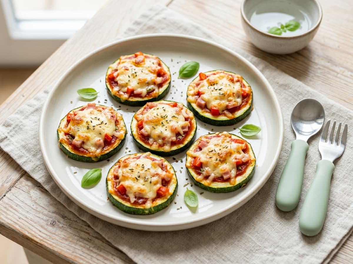 Milde Zucchini-Mini-Pizzen mit Gouda für Kinder