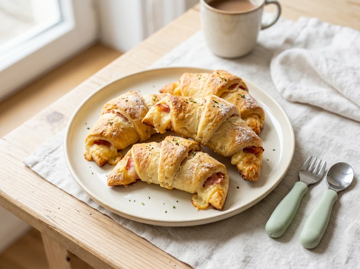 Milde Schinken-Käse-Hörnchen aus Quark-Öl-Teig