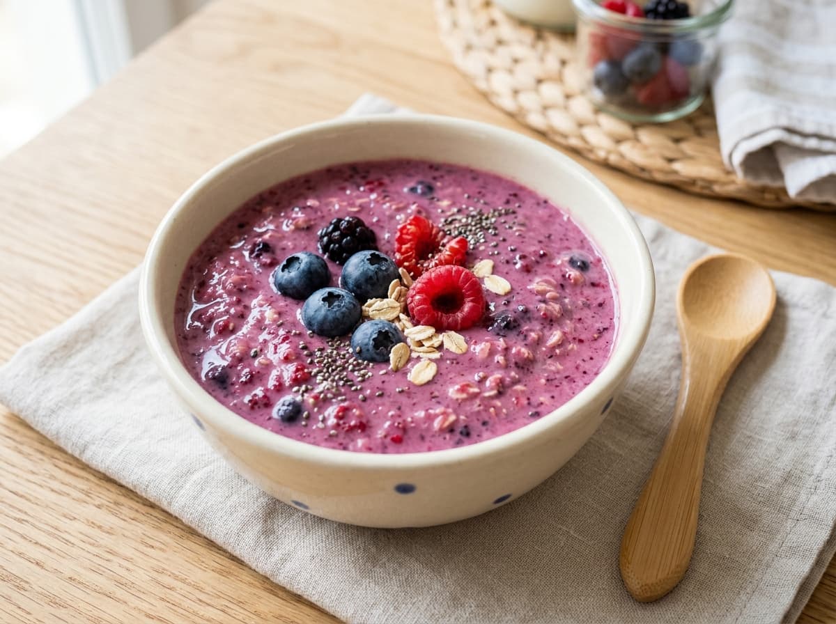 Sättigender Beeren-Hafer-Trinksnack für Kinder