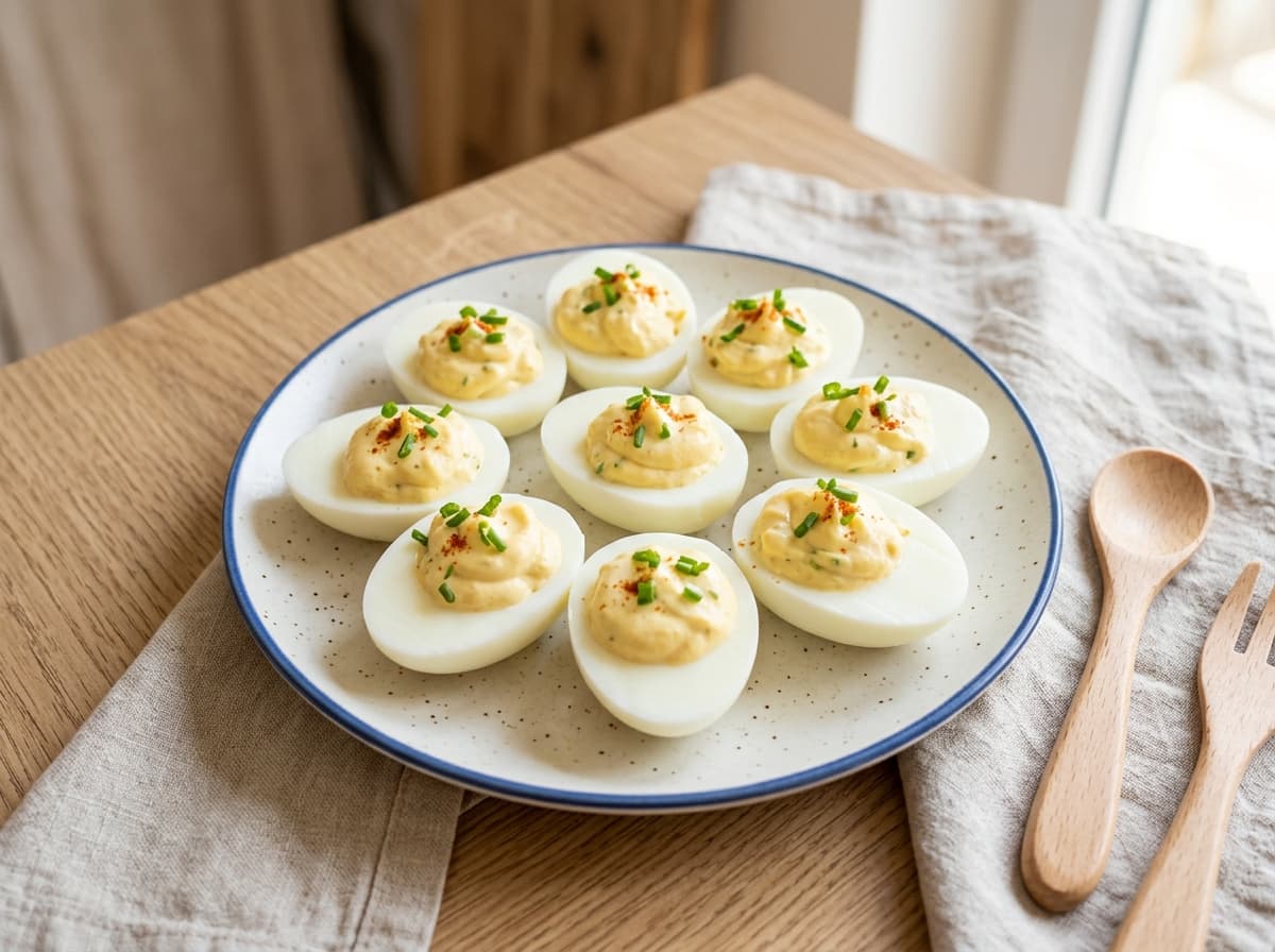 Cremig gefüllte Eier mit mildem Frischkäse für Kinder