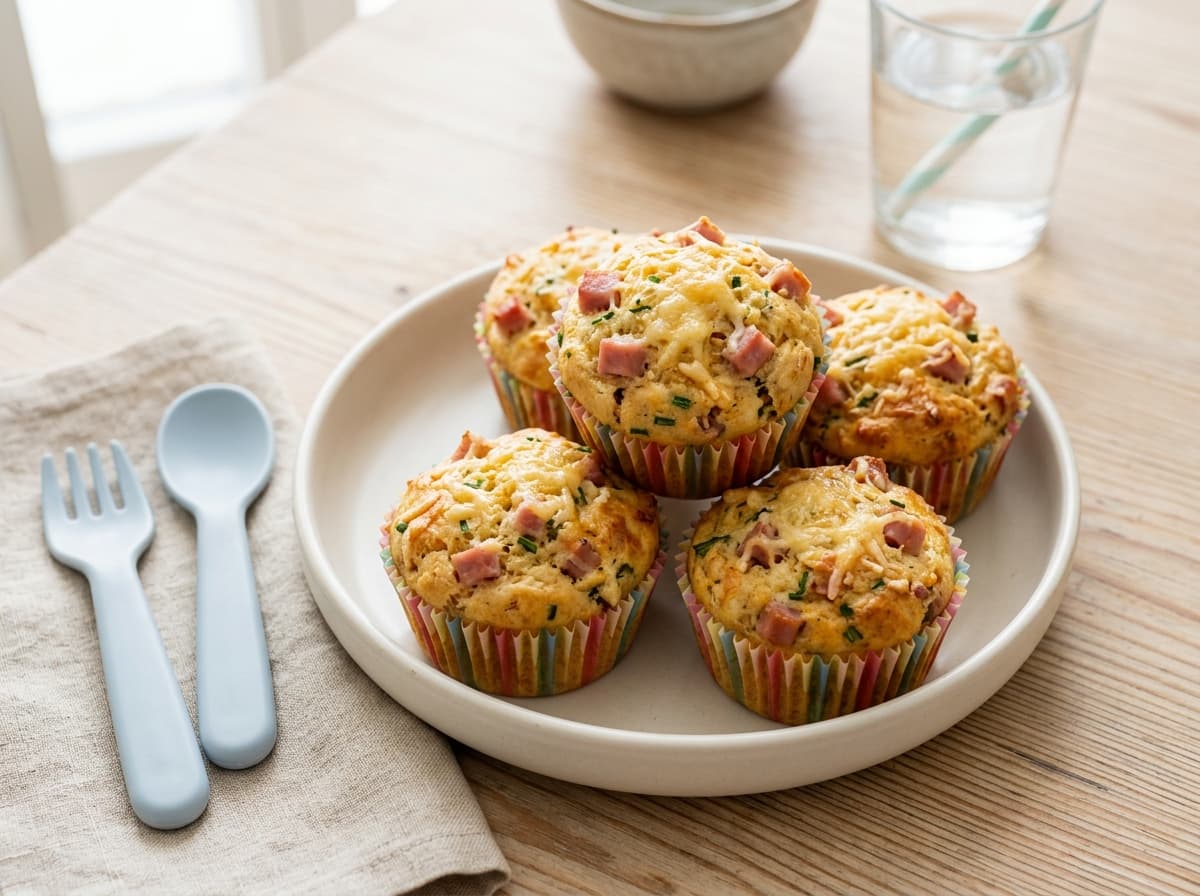 Herzhafte Schinken-Käse-Muffins für Kinder