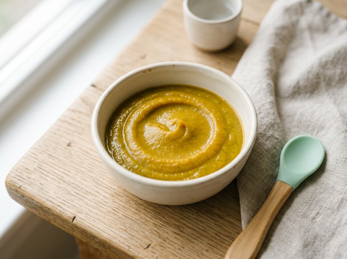 Feiner Amaranth-Brei mit Apfel und Heidelbeere