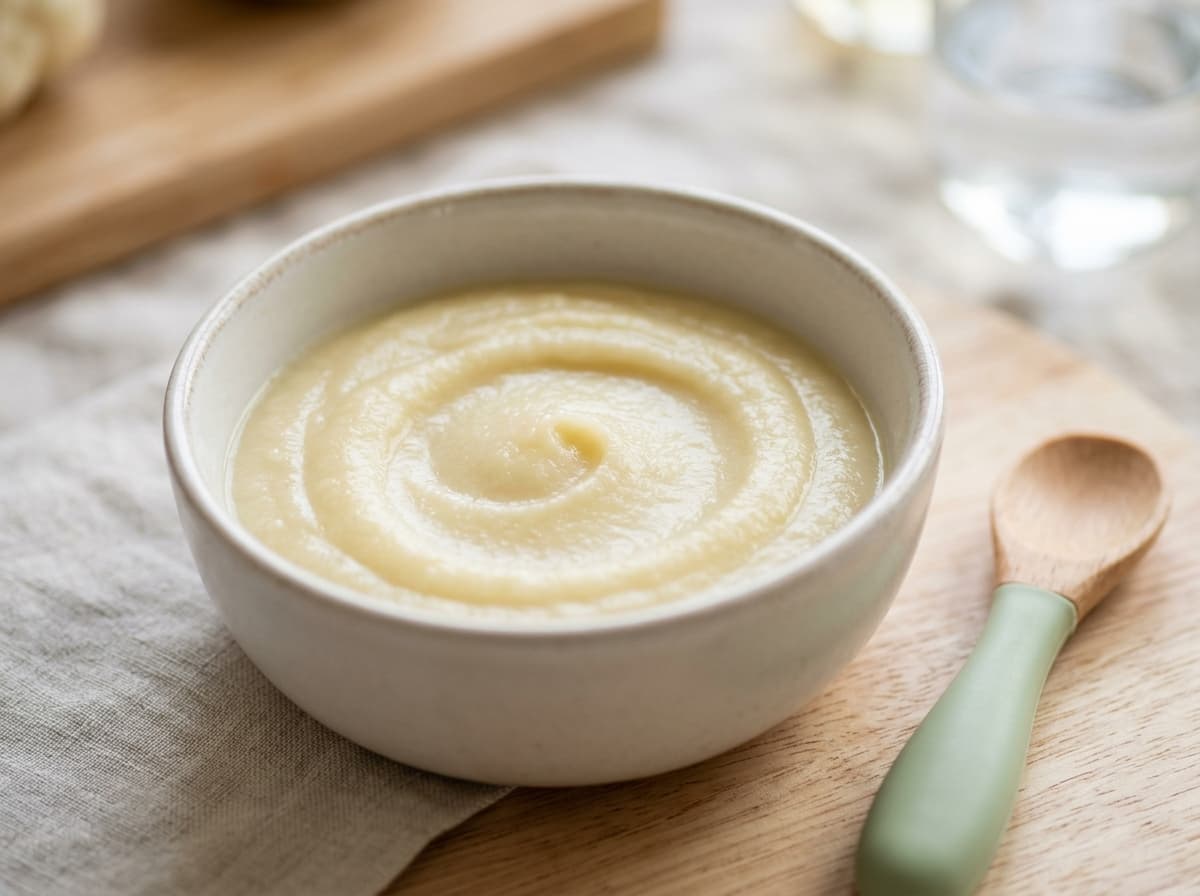 Milder Pastinaken-Kartoffel-Brei mit Lamm für den Beikoststart